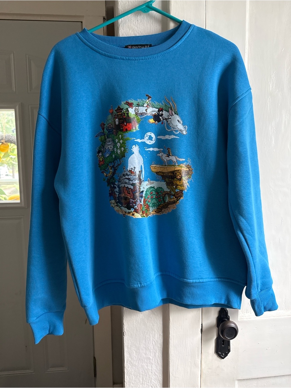 Blue Graphic Crewneck Sweatshirt - Men's Casual Pullover